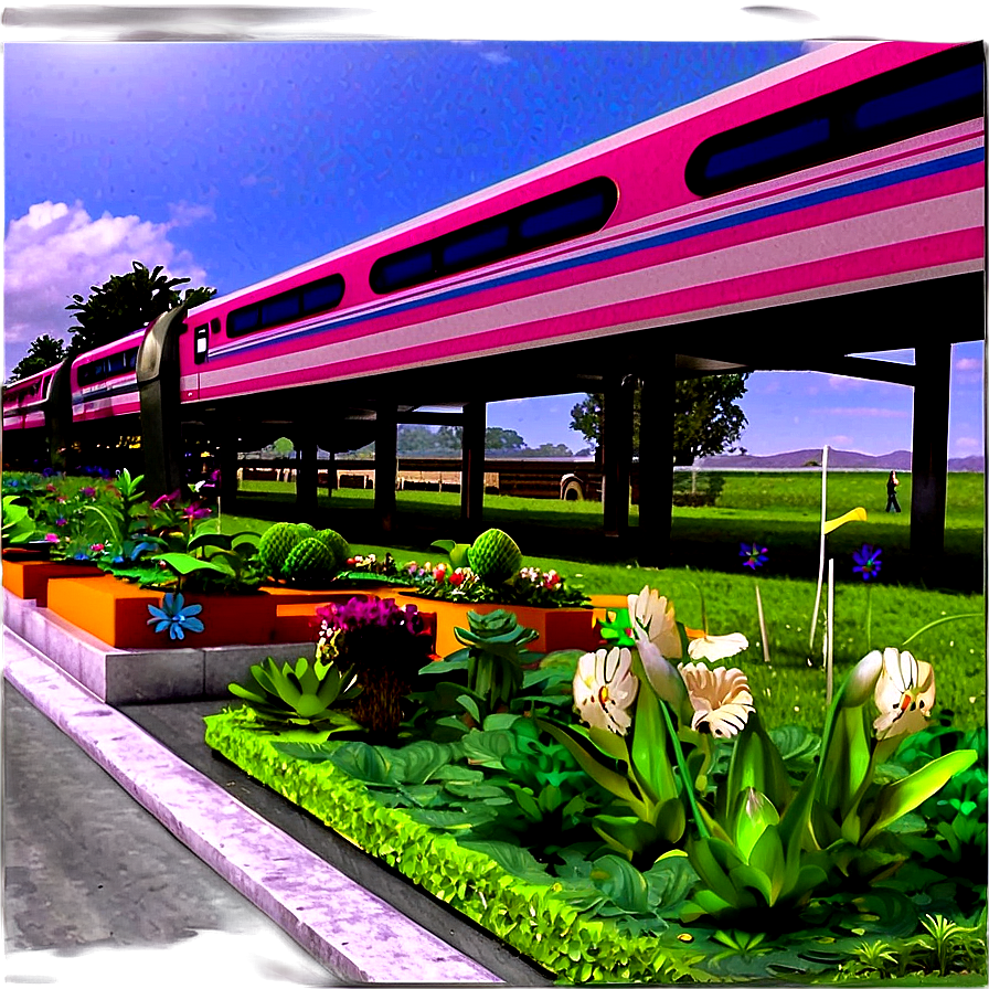 Train Station Garden Png Rqn