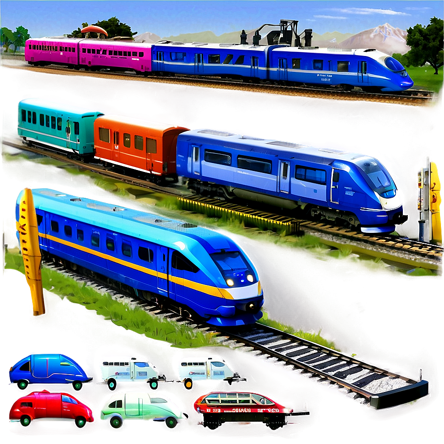 Train Station With Modern Trains Png 81