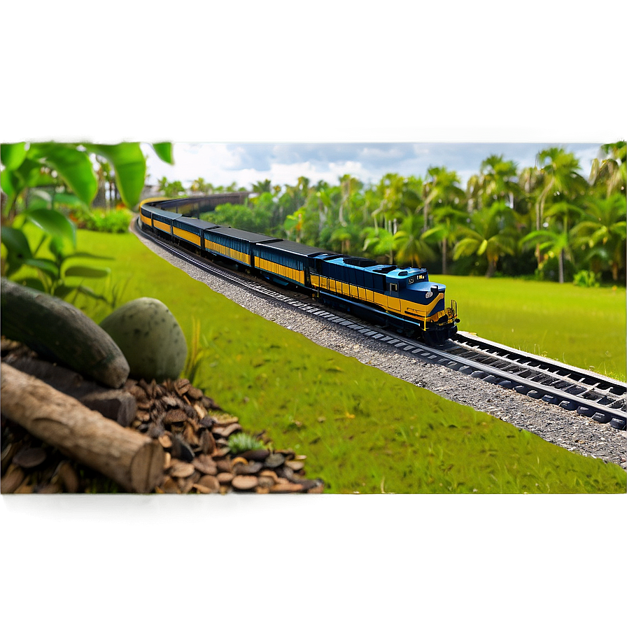 Train Track Through Forest Png 06212024