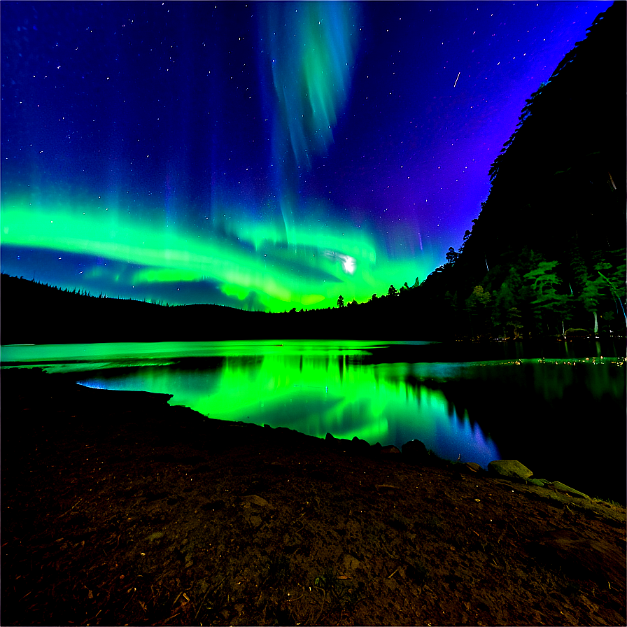 Tranquil Aurora Lake Scenery Png 49