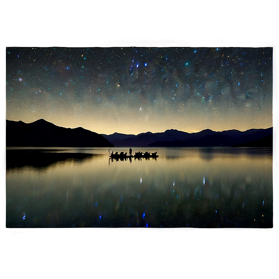 Tranquil Lakeside Star Gazing Png Jof10