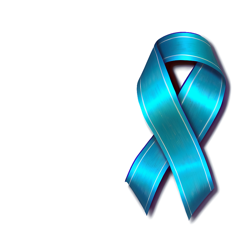 Transparent Background Teal Ribbon Png 06282024