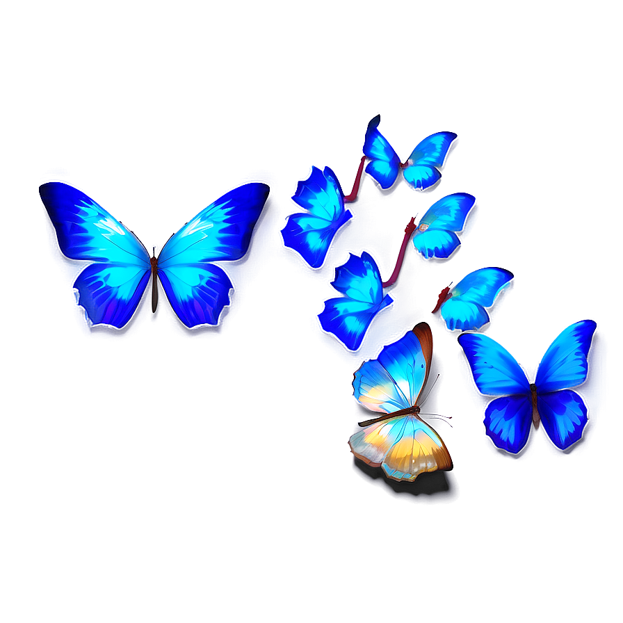 Transparent Blue Butterflies Png Ybt18