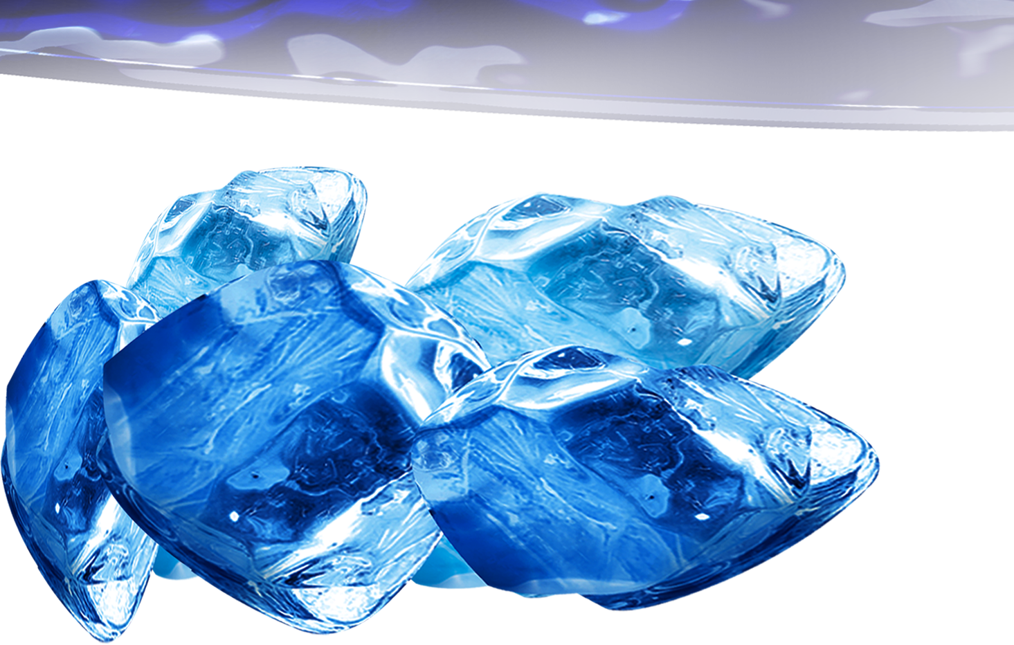 Transparent Blue Ice Cubes