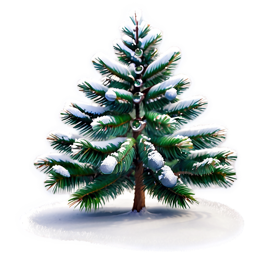 Transparent Christmas Tree In Snow Png 9