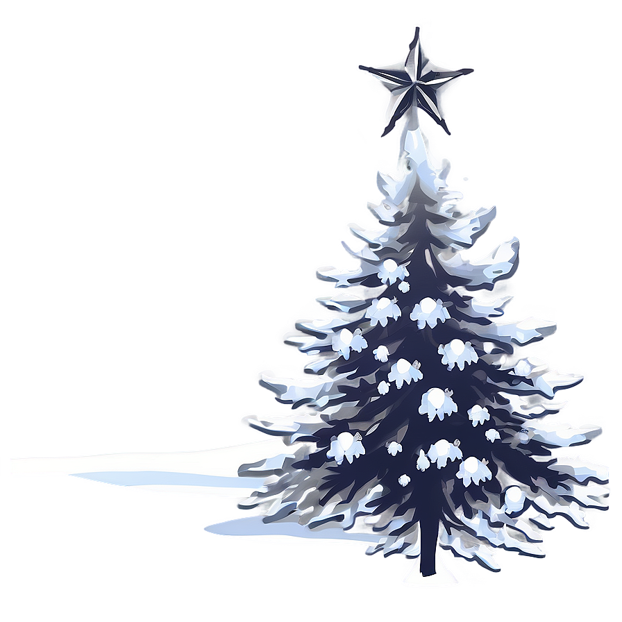 Transparent Christmas Tree In Snow Png Hqw71