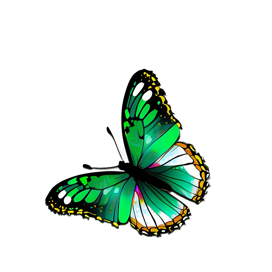 Transparent Green Butterfly Drawing Png Rpm20