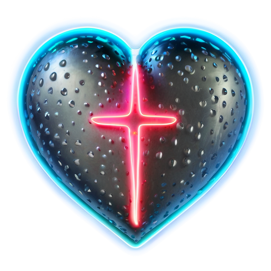 Transparent Neon Heart Png 06122024