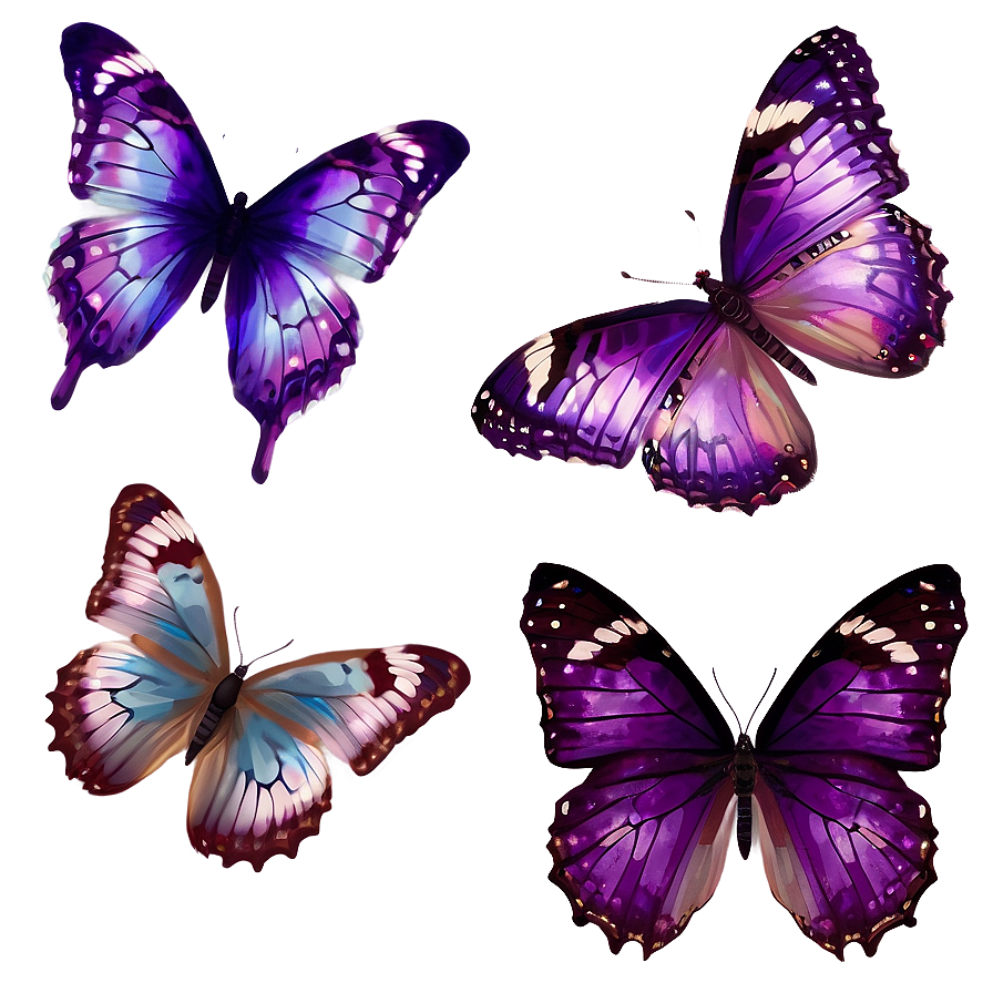 Transparent Purple Butterfly Png 05232024