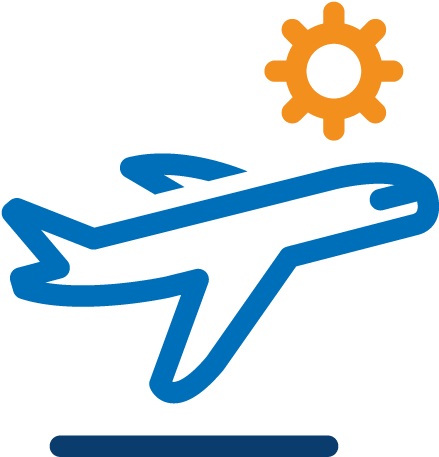 Travel Airplane Sun Gear Icon