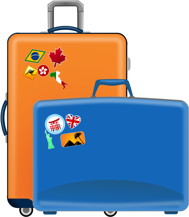 Travel Luggage With Stickers