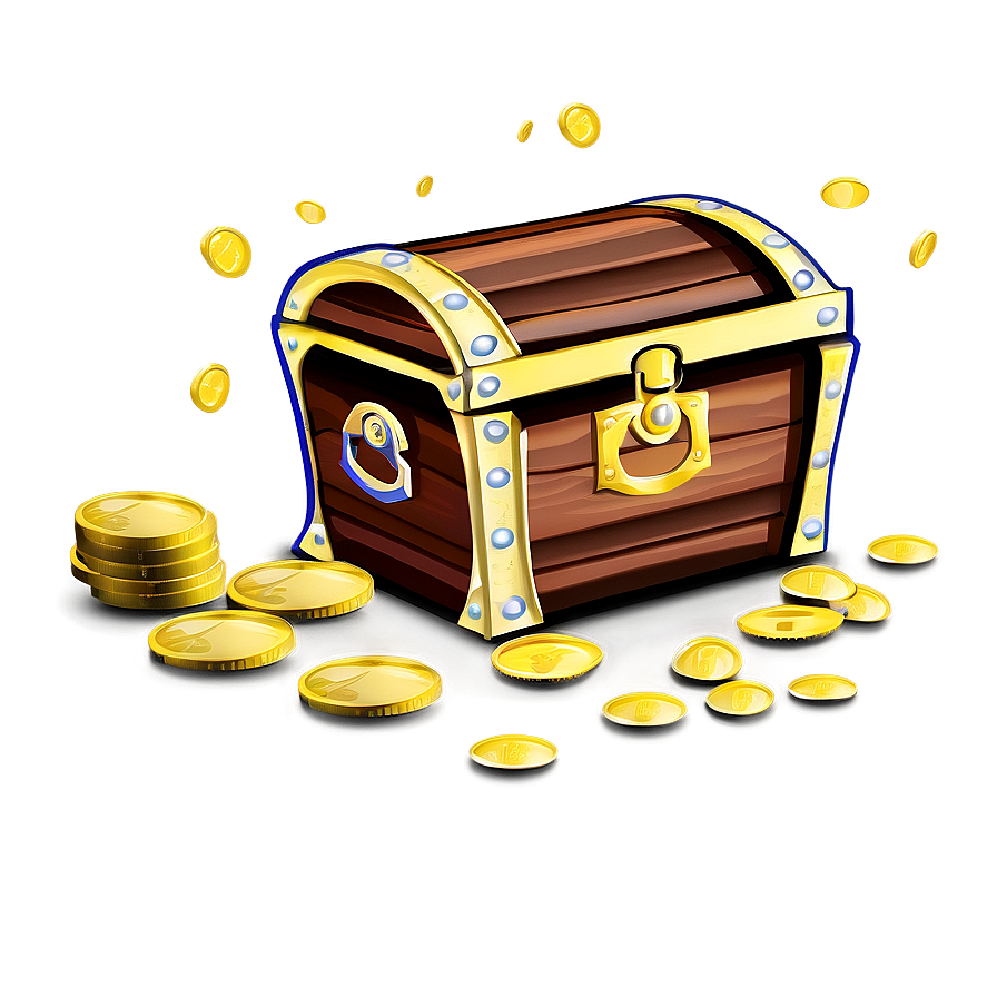 Treasure Chest With Coins Png 24