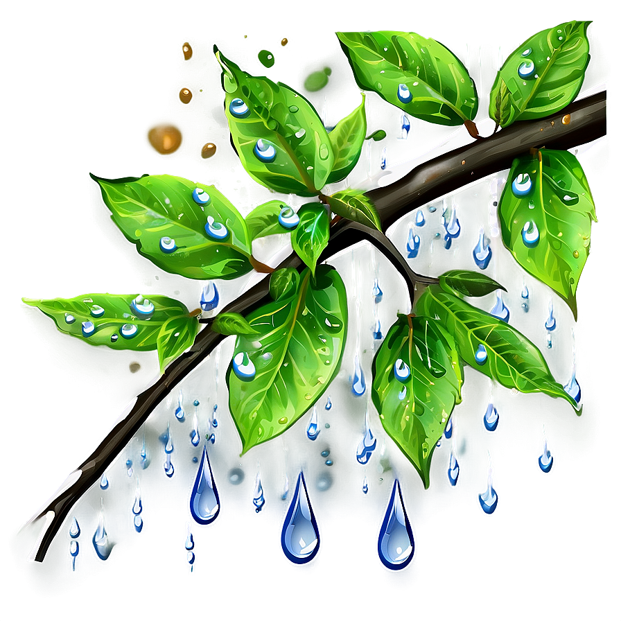 Tree Branches With Raindrops Png 06282024