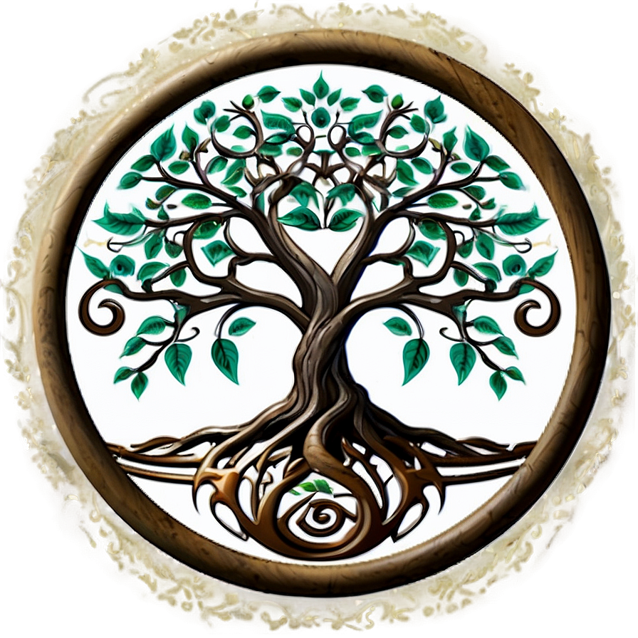 Tree Of Life In Circular Frame Png Jth78