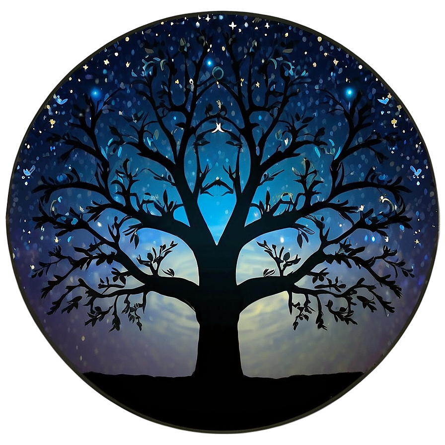 Tree Of Life Night Sky Background Png 16