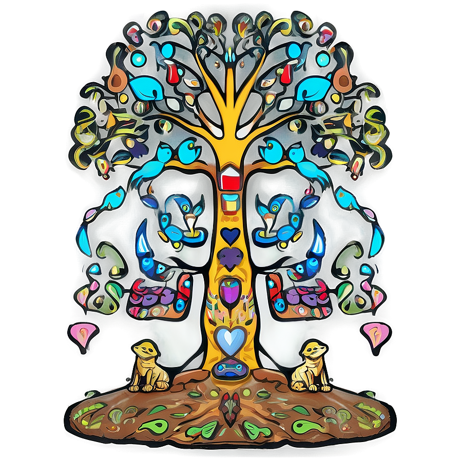 Tree Of Life With Animal Spirits Png 47