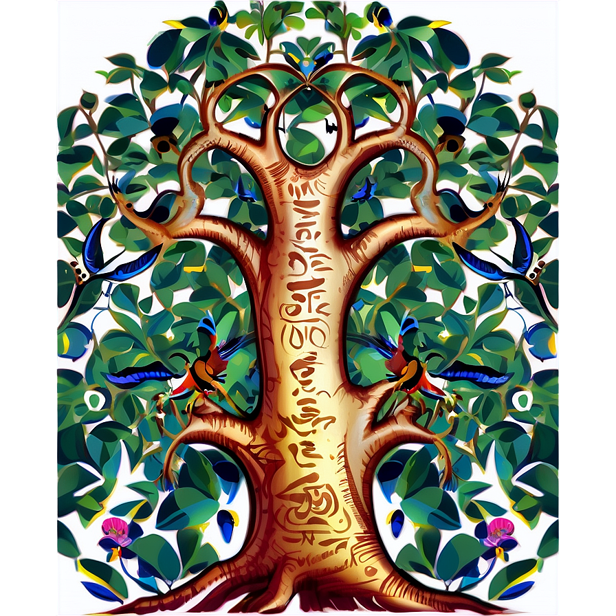 Tree Of Life With Birds Png Gjt