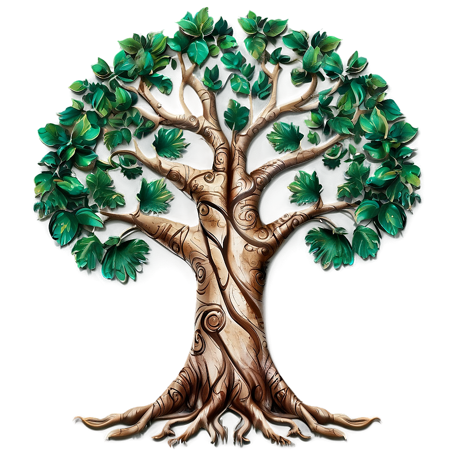 Tree Of Life With Detailed Bark Texture Png Vff48