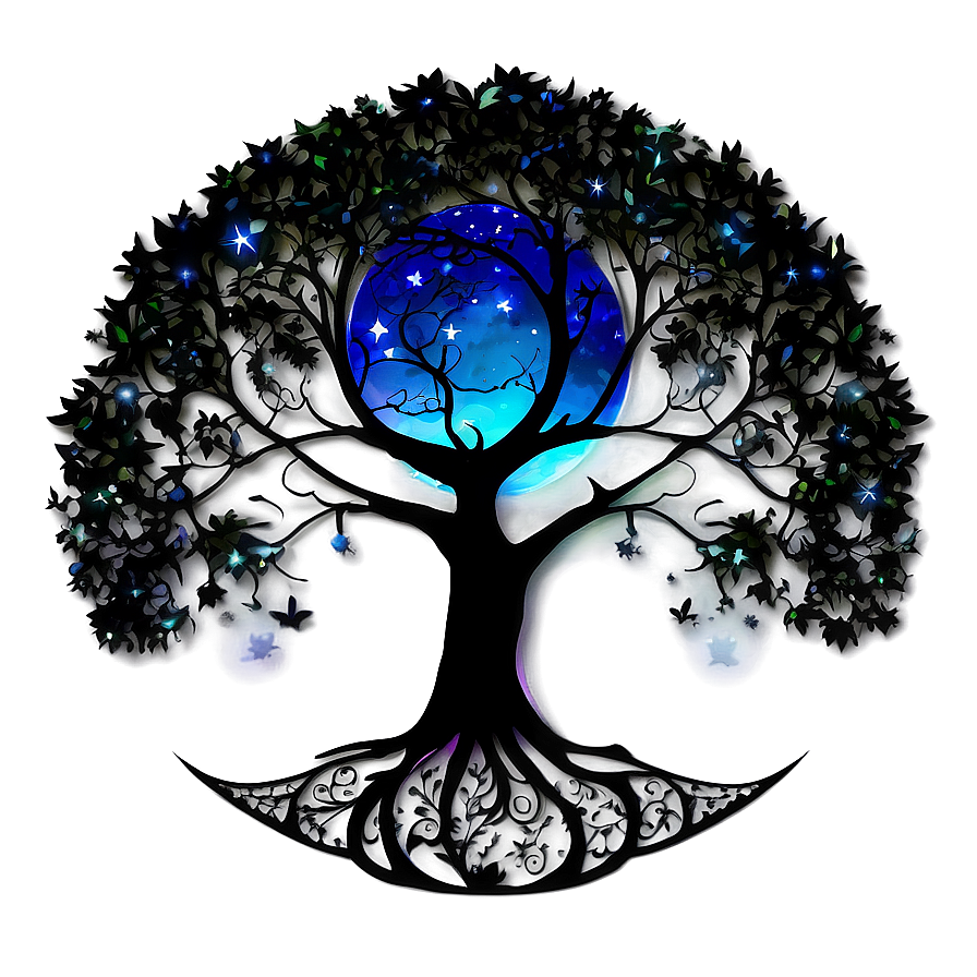 Tree Of Life With Stars And Moon Png 94