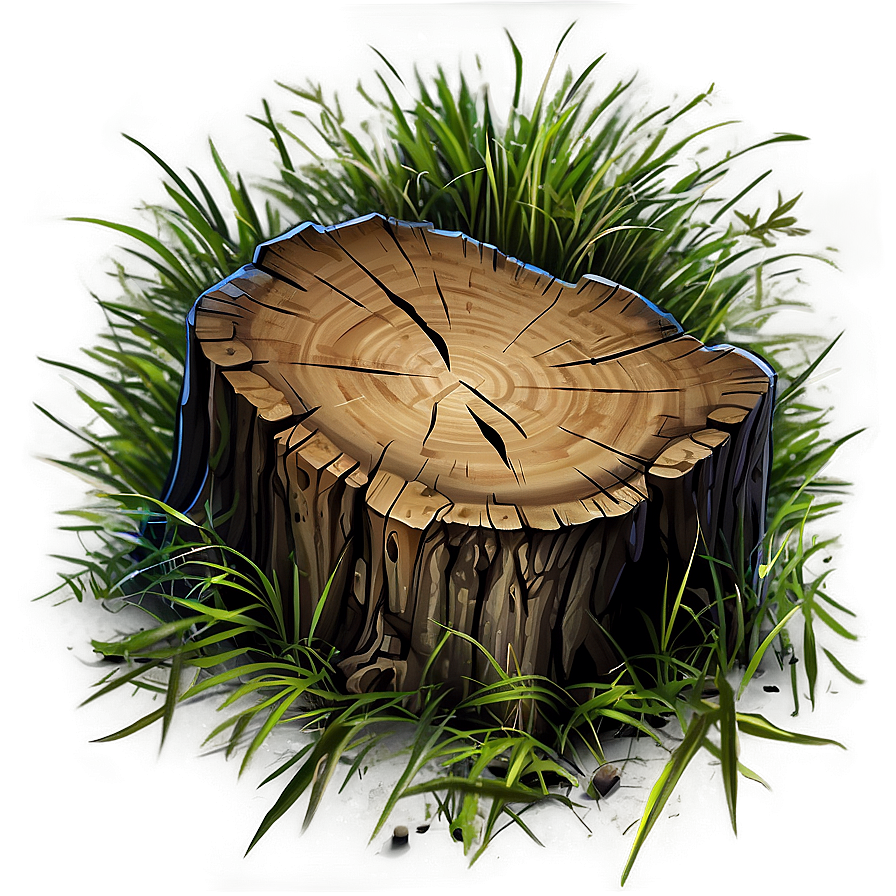 Tree Stump In Grass Png Urj