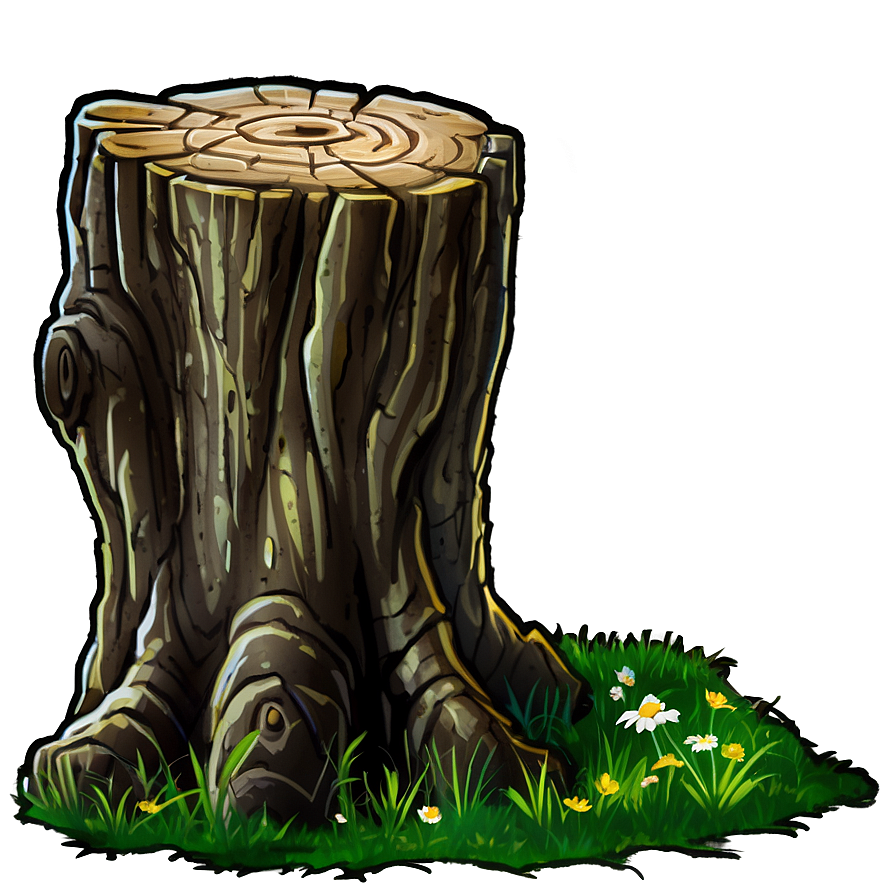 Tree Stump In Meadow Png Egh76