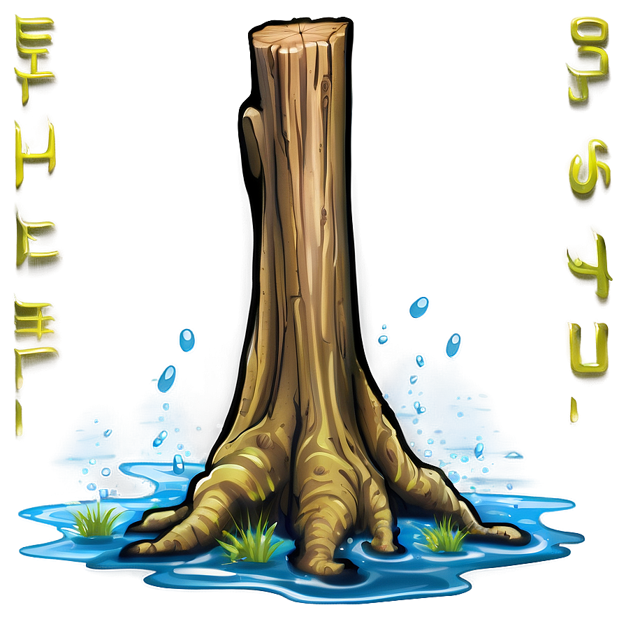 Tree Stump In Water Png 06132024