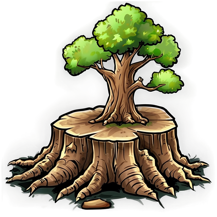 Tree Stump On Hill Png 82