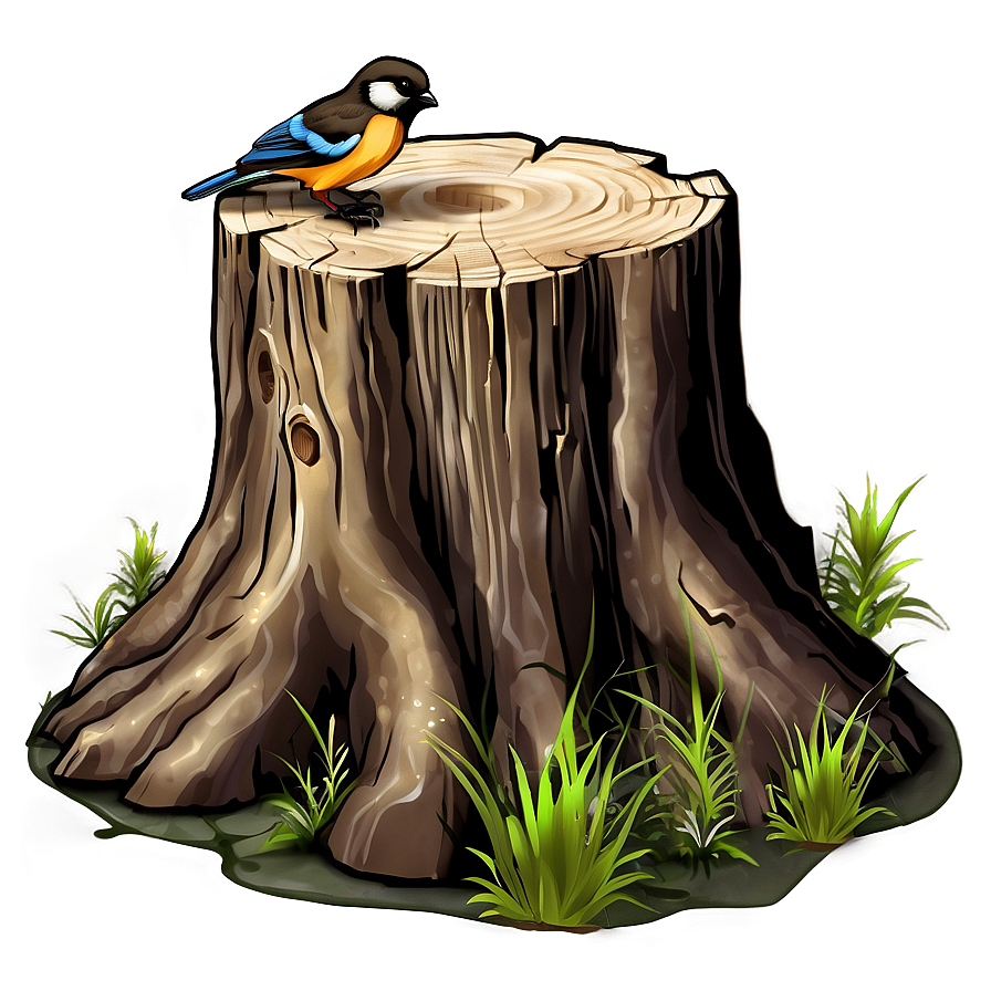 Tree Stump With Bird Png Qky