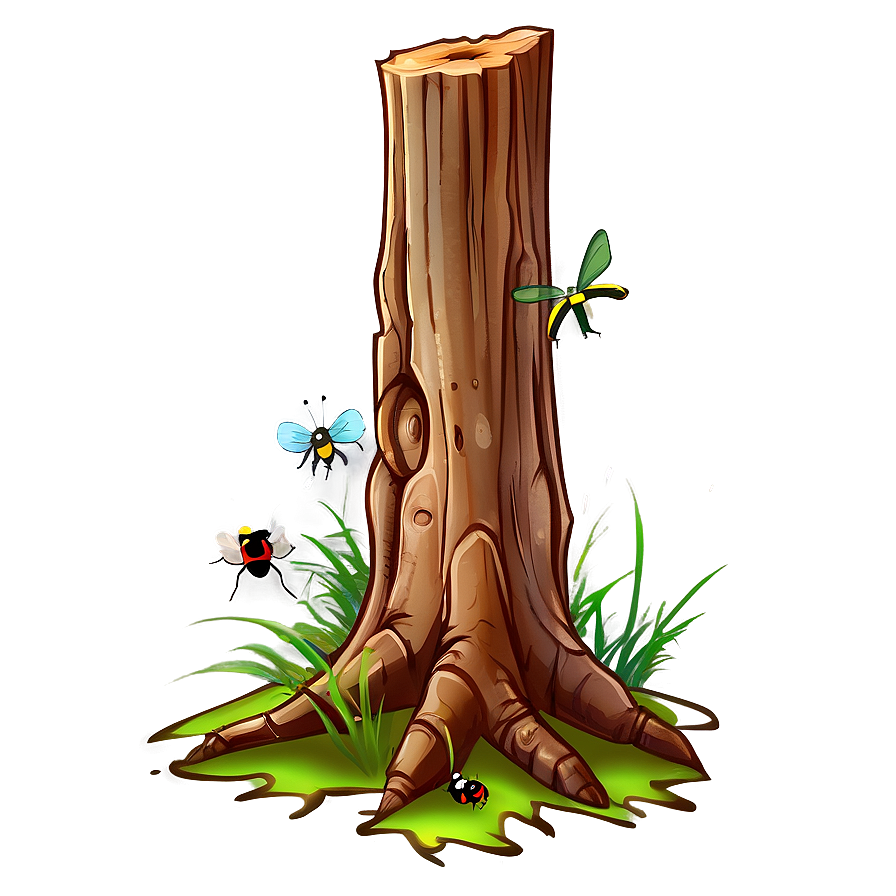 Tree Stump With Insects Png 06132024