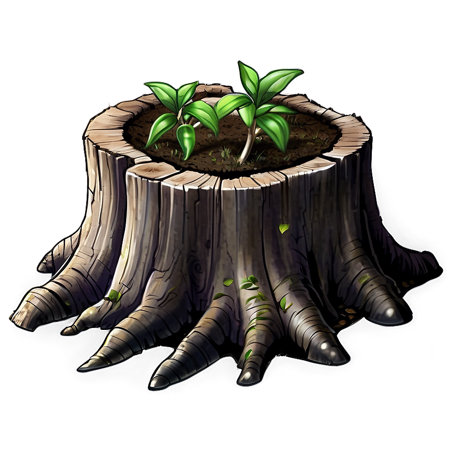 Tree Stump With Saplings Png 06132024