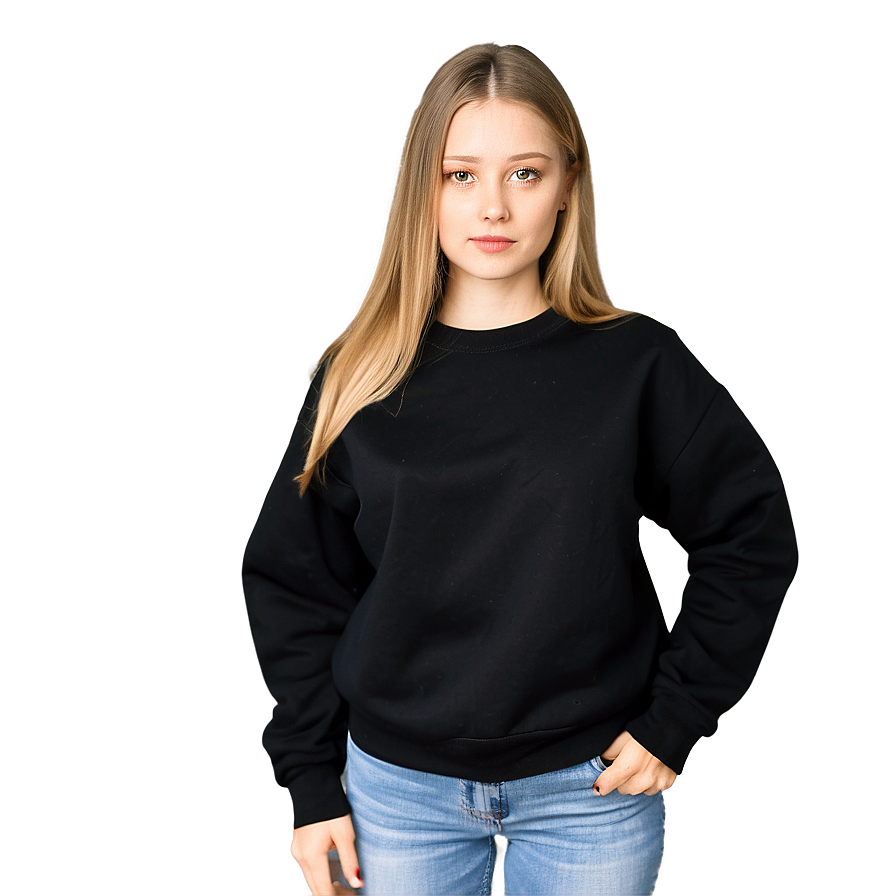 Trendy Black Sweatshirt Street Style Png 06272024