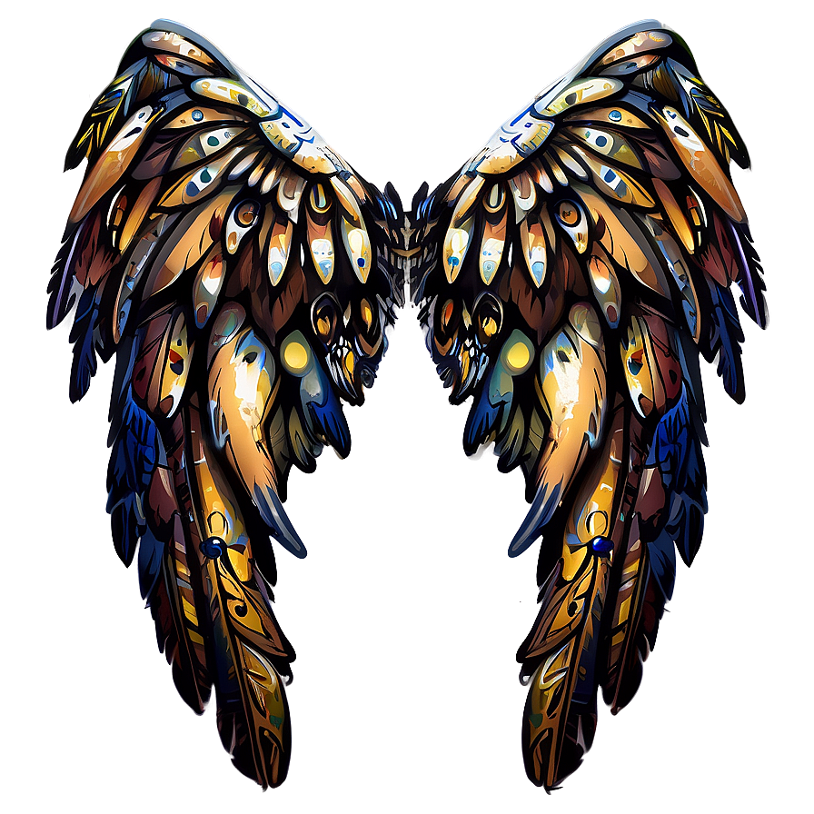 Tribal Angel Wings Illustration Png 11