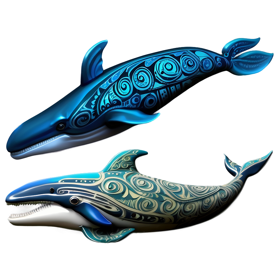 Tribal Art Whale Png 05232024