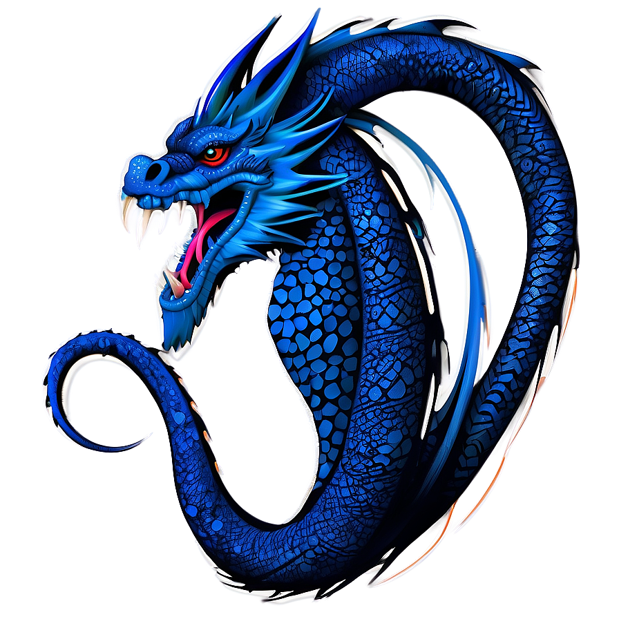 Tribal Blue Dragon Tattoo Png 06252024