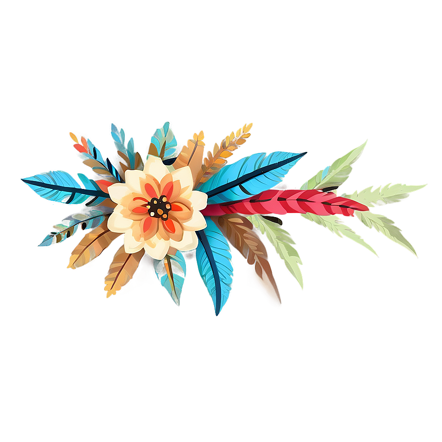 Tribal Boho Flowers Png 56