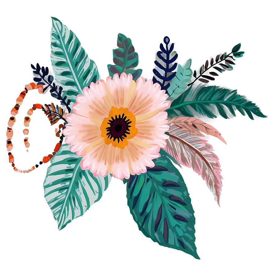 Tribal Boho Flowers Png Lmk84