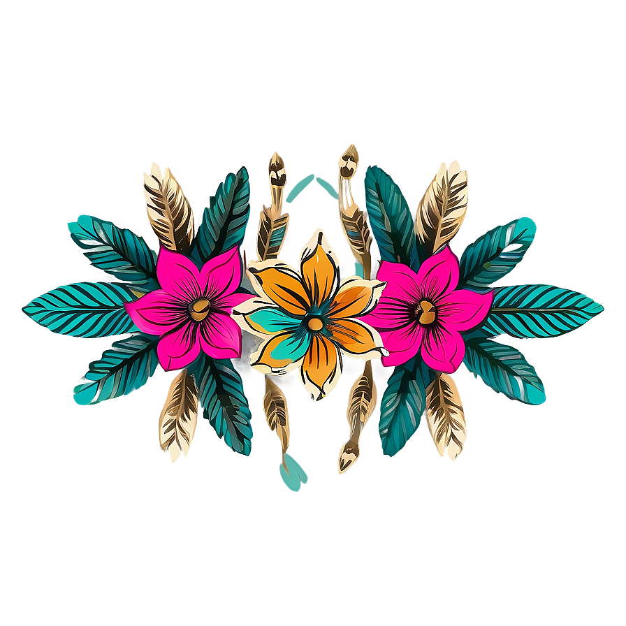 Tribal Boho Flowers Png Vsf95