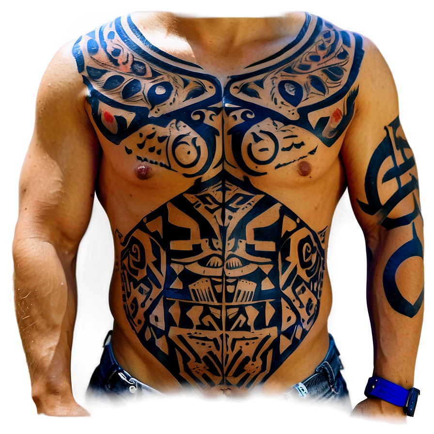 Tribal Chest Tattoo Inspiration Png 06262024