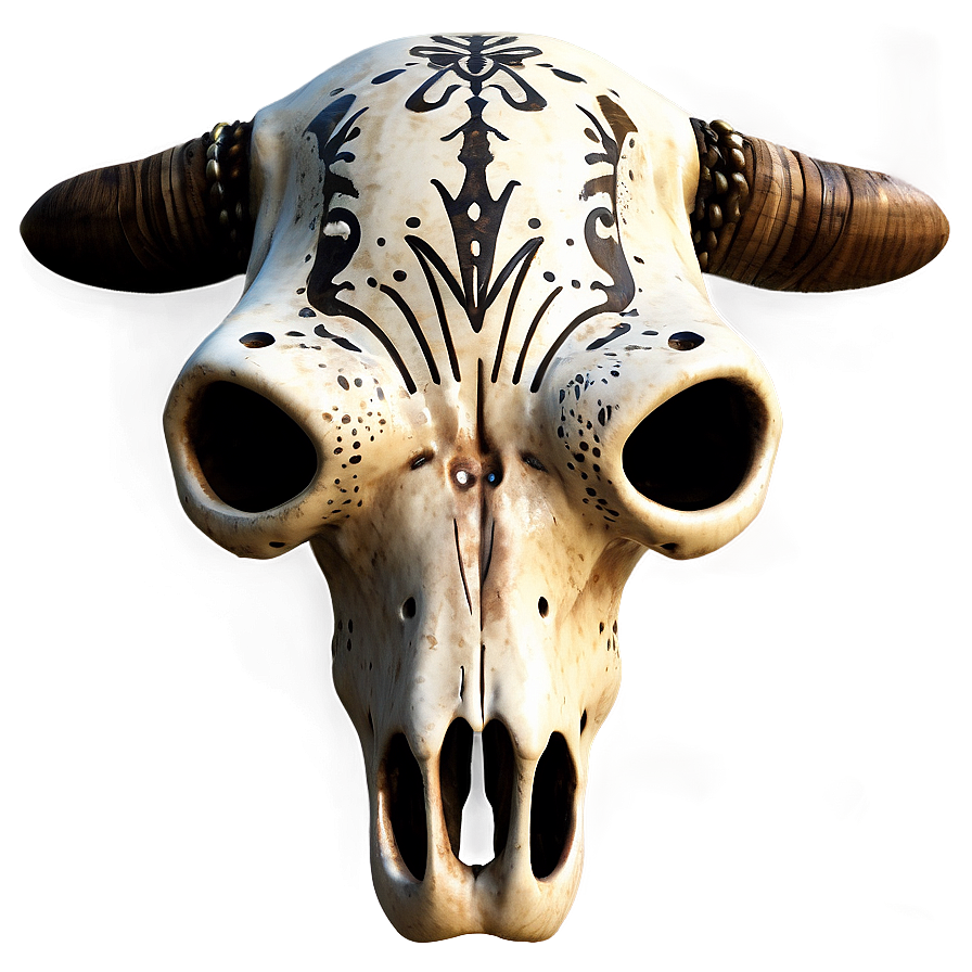 Tribal Cow Skull Art Png 31