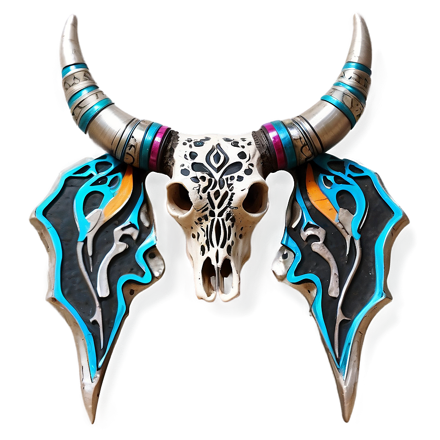 Tribal Cow Skull Art Png 68