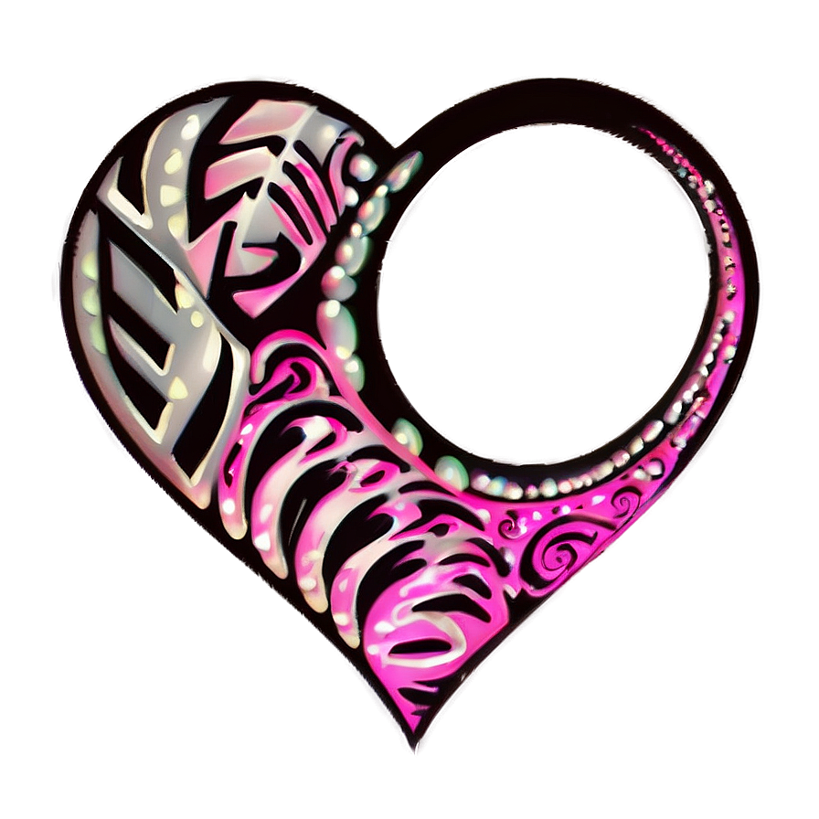 Tribal Pink Heart Png Axp66