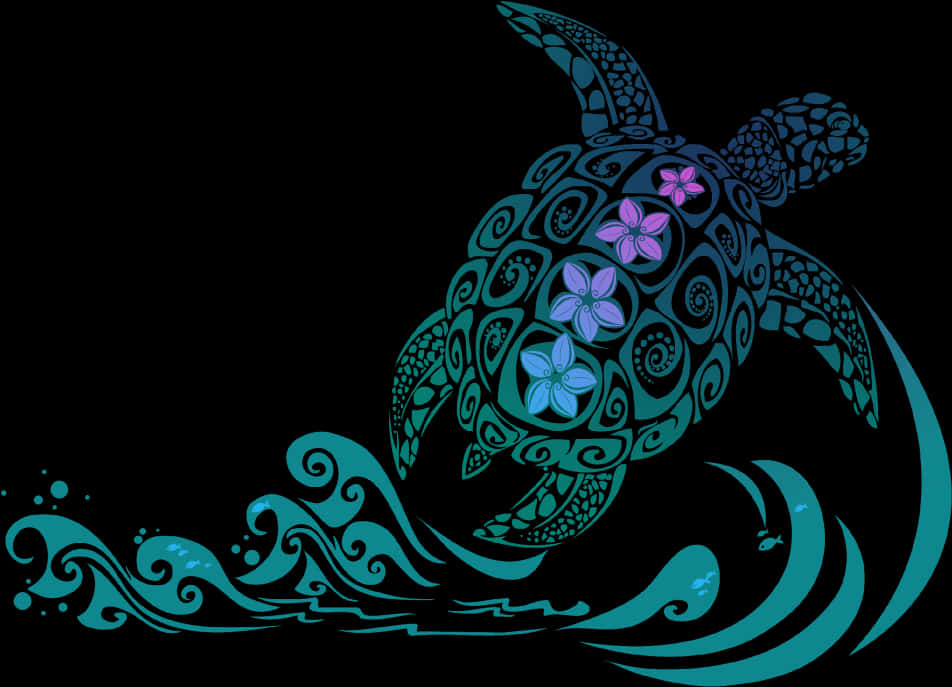 Tribal Style Sea Turtle Art