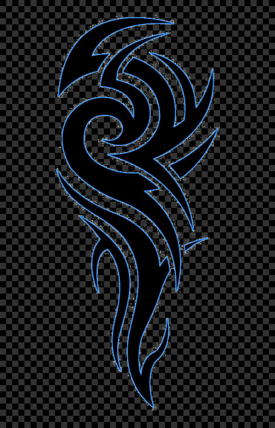 Tribal Tattoo Design Blue Glow