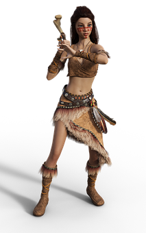 Tribal Warrior Woman3 D Model