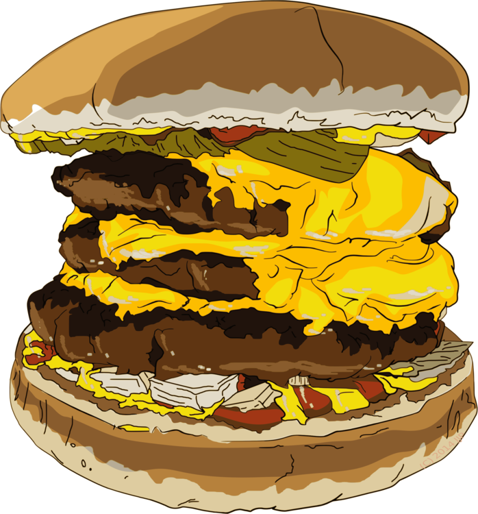 Triple Cheeseburger Deluxe Illustration