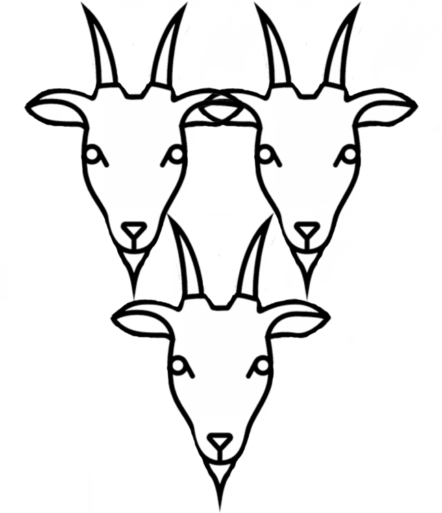 Triple Goat Heads Illusion