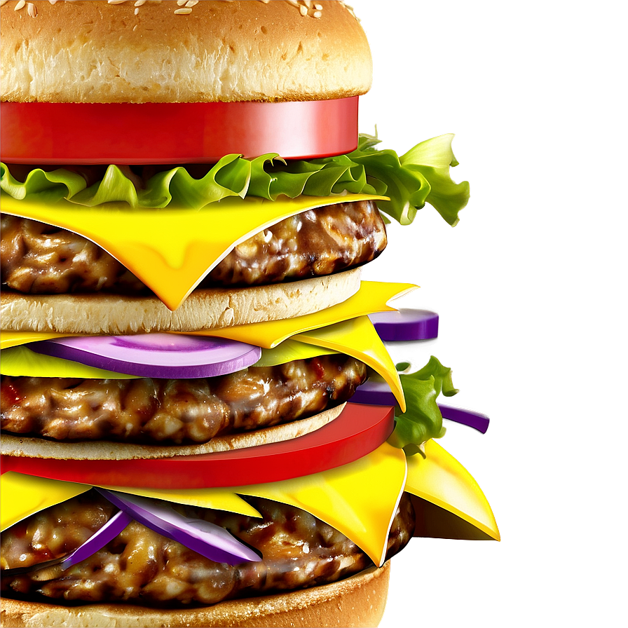 Triple Layer Cheeseburger Png 52