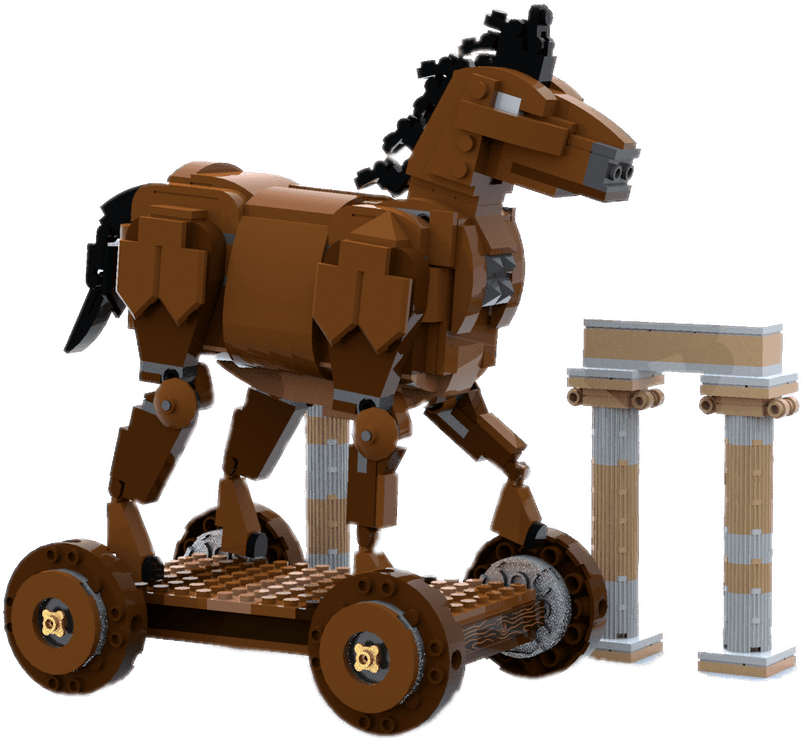 Trojan Horse Modelwith Wheels