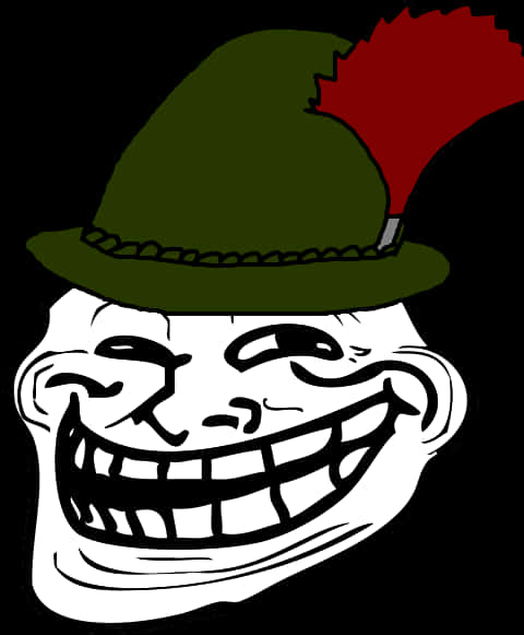 Troll Face With Green Hat