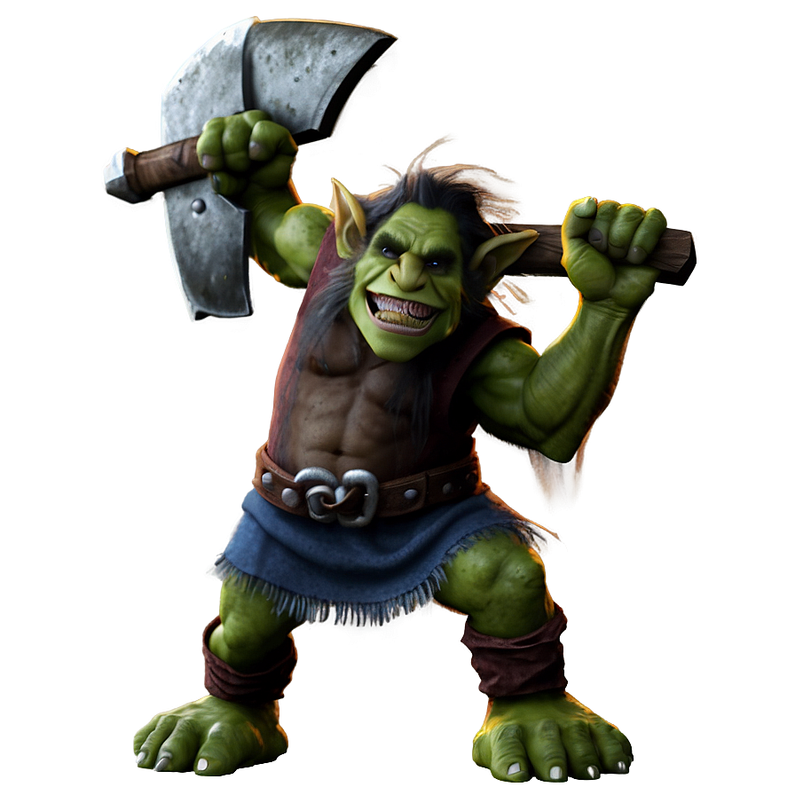 Troll Wielding Axe Png 05232024